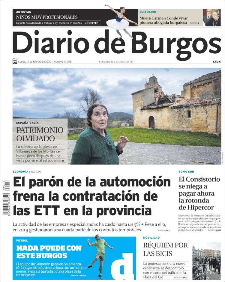 Portada de Diario de Burgos (Espa&ntilde;a)