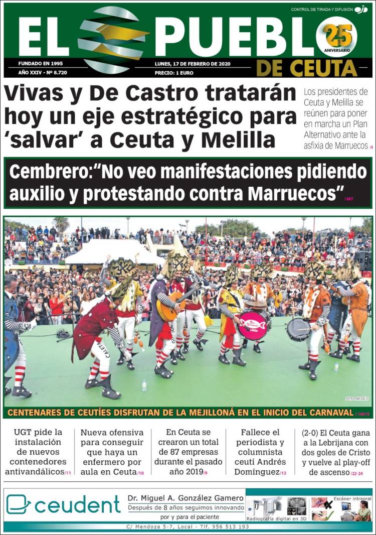 Portada de El Pueblo de Ceuta (Espa&ntilde;a)