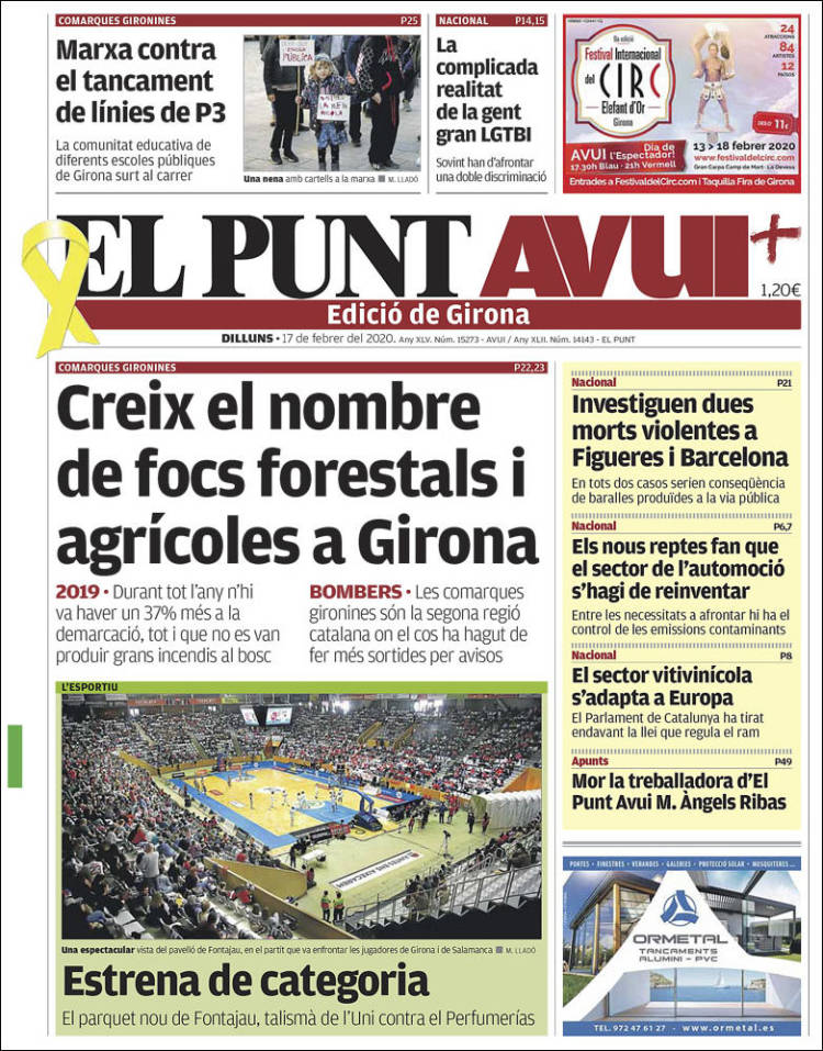 Portada de El Punt Avui - Girona (Espa&ntilde;a)