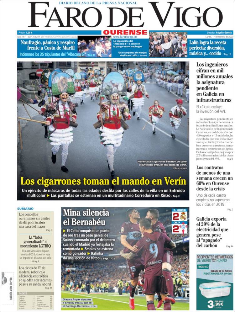 Portada de El Faro de Vigo - Ourense (Espa&ntilde;a)