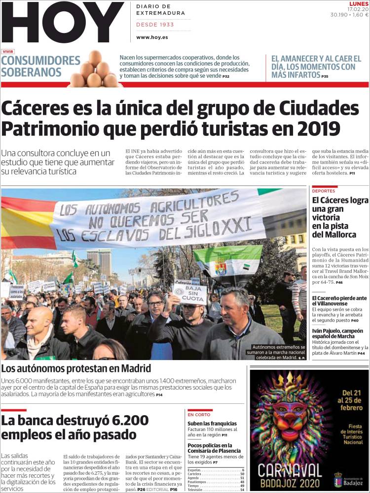 Portada de Hoy - Caceres (Espa&ntilde;a)