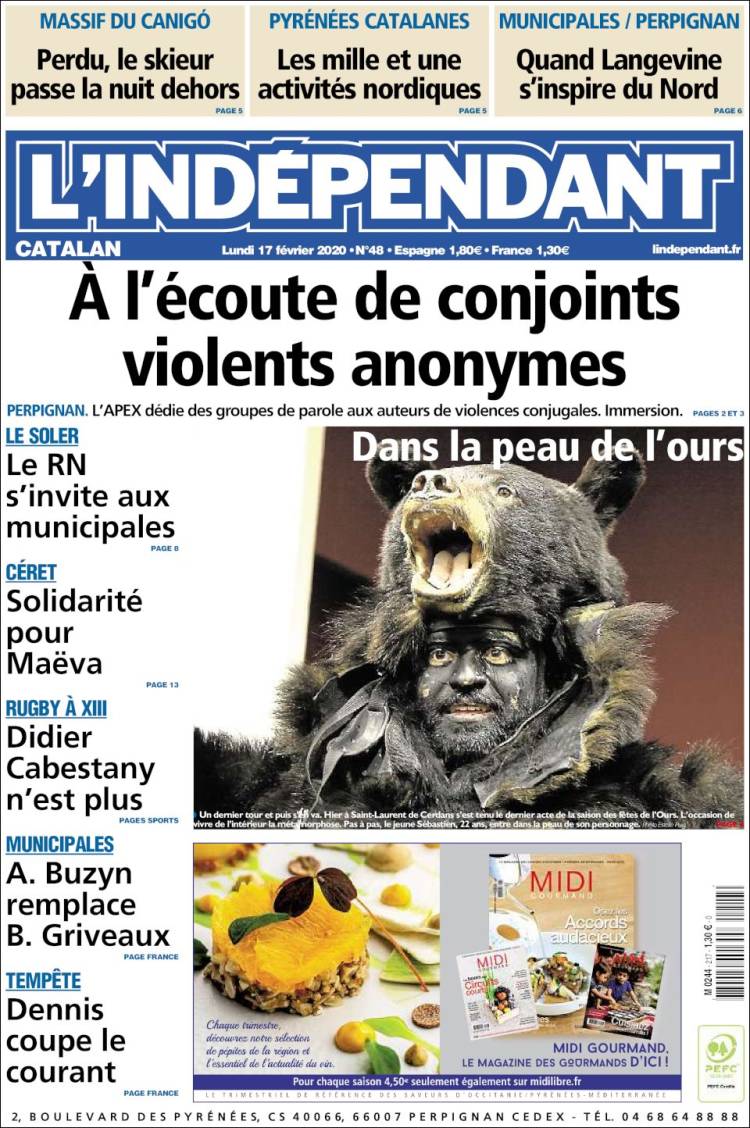 Portada de Le Indépendant (Francia)