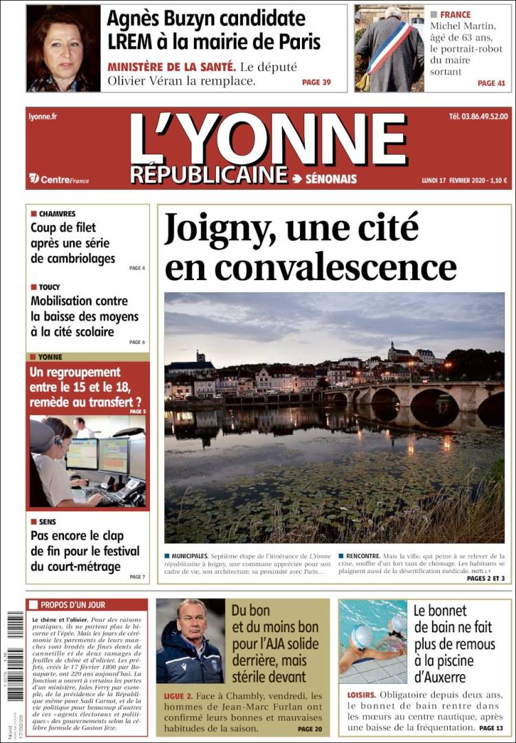 Portada de L'Yonne-Républicaine (Francia)