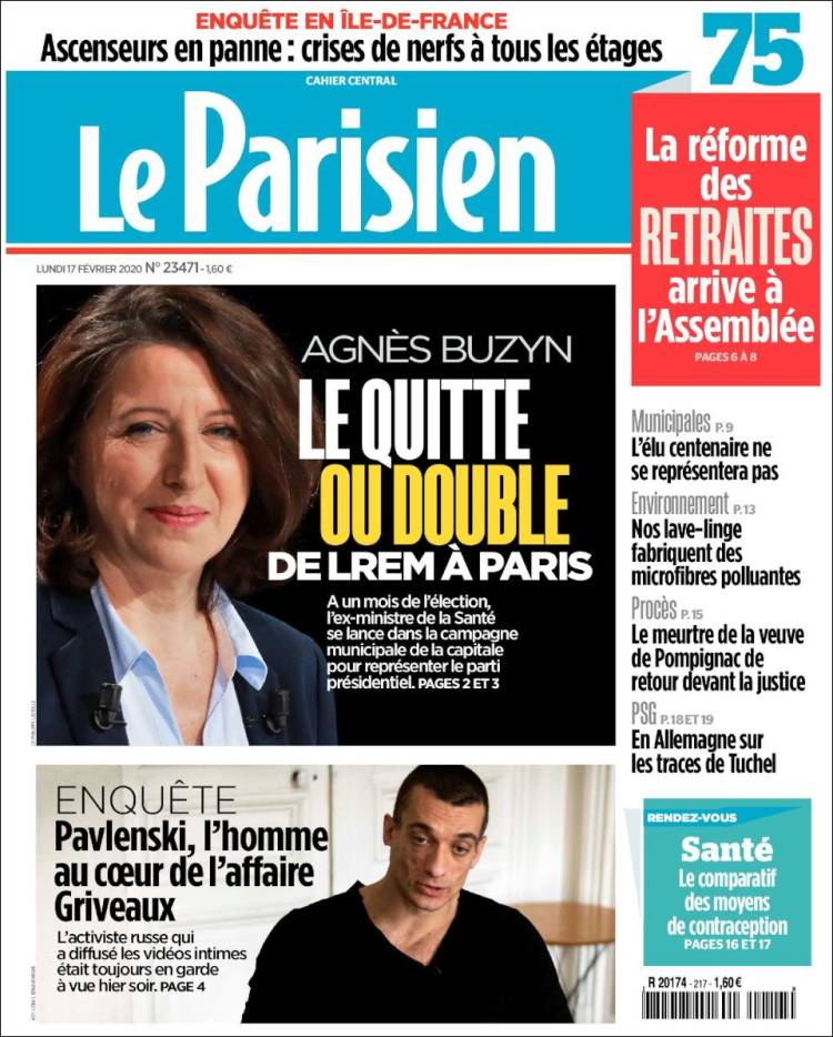 Portada de Le Parisien (Francia)