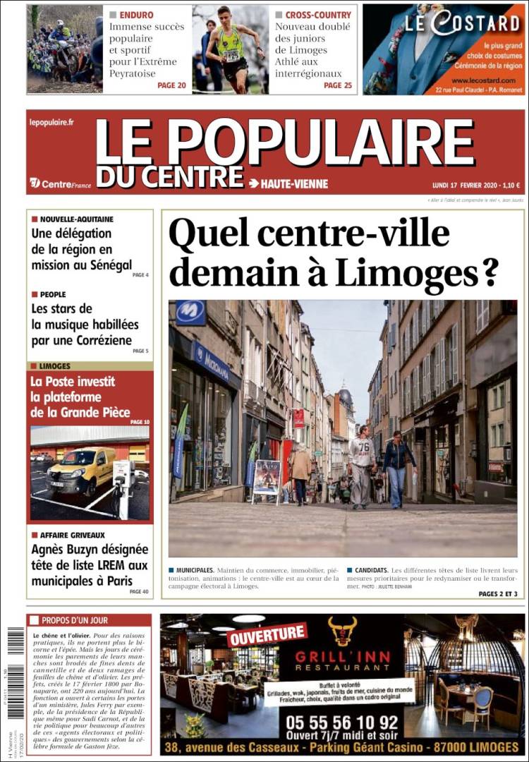 Portada de Le Populaire du Centre (Francia)