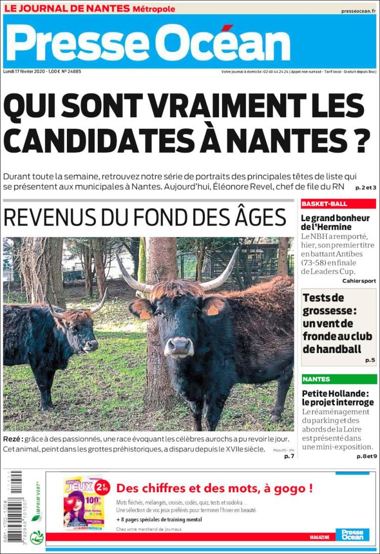 Portada de Presse Ocean (Francia)