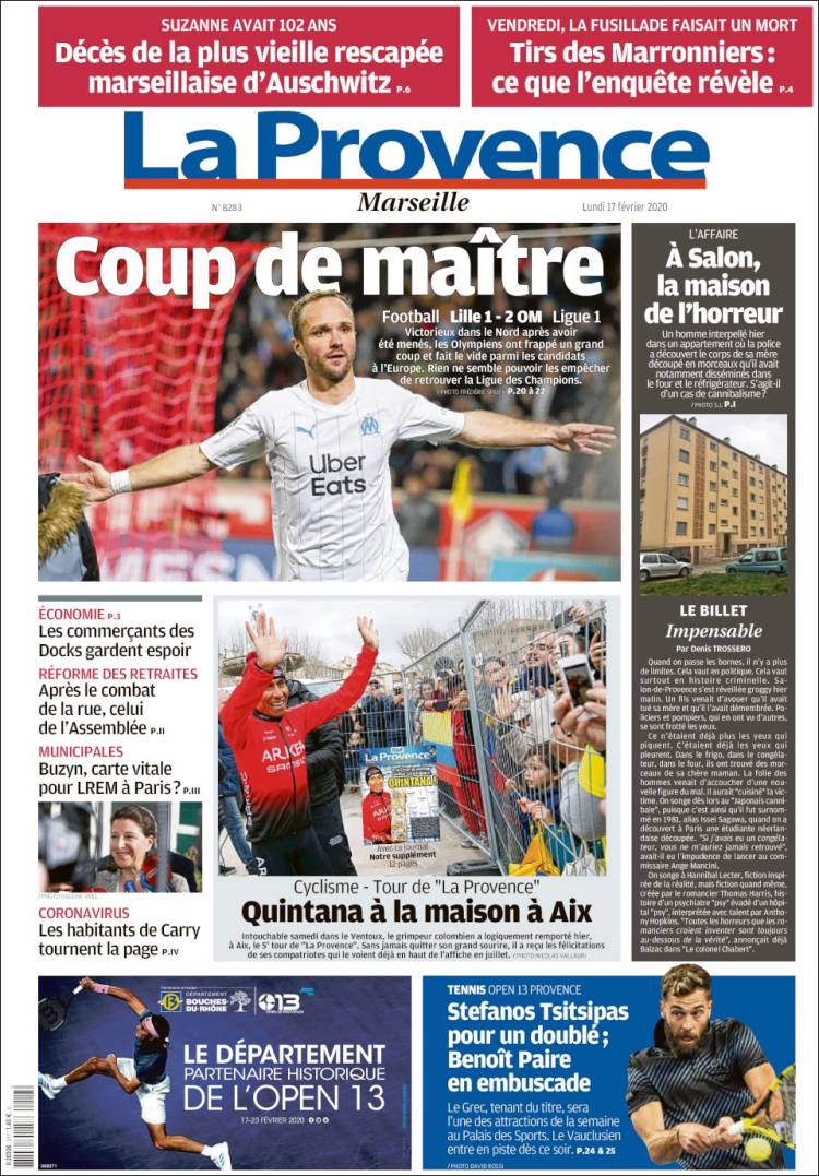 Portada de La Provence (Francia)