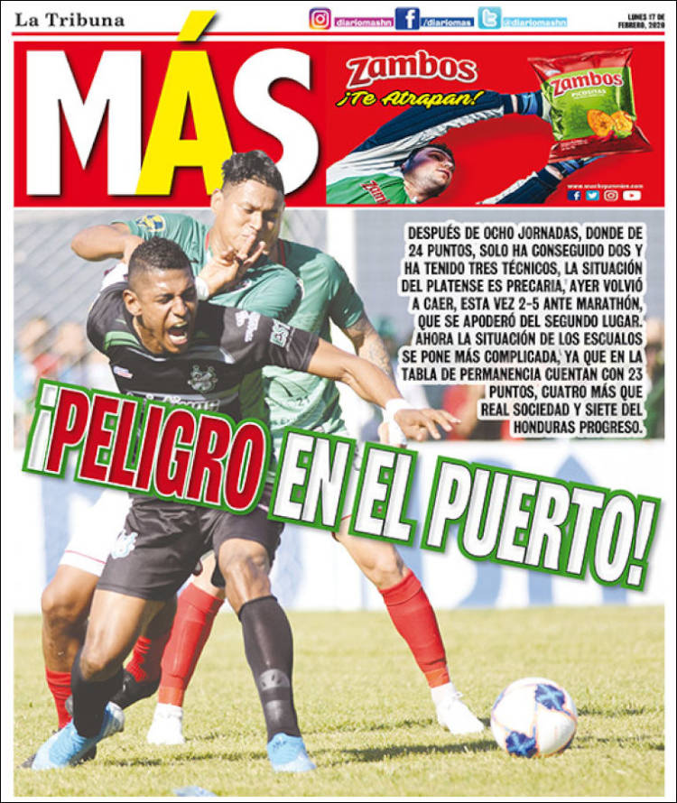 Portada de Diario Más (Honduras)