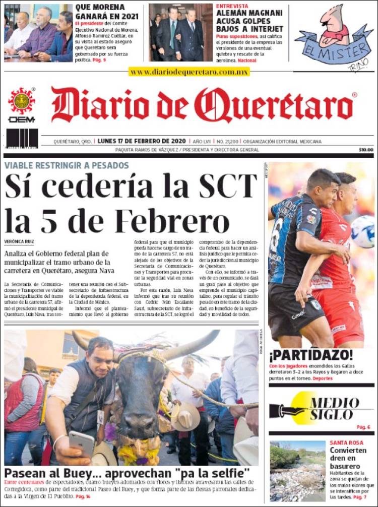 Portada de Diario de Querétaro (Mexico)