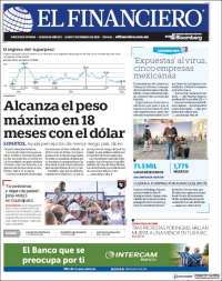 Portada de El Financiero (México)