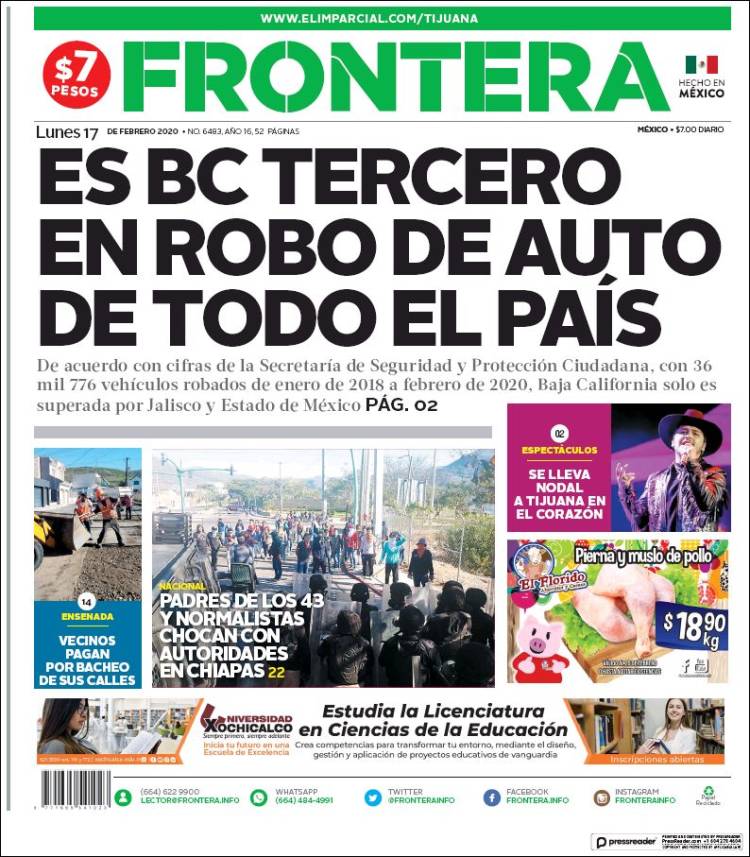 Portada de Frontera (México)