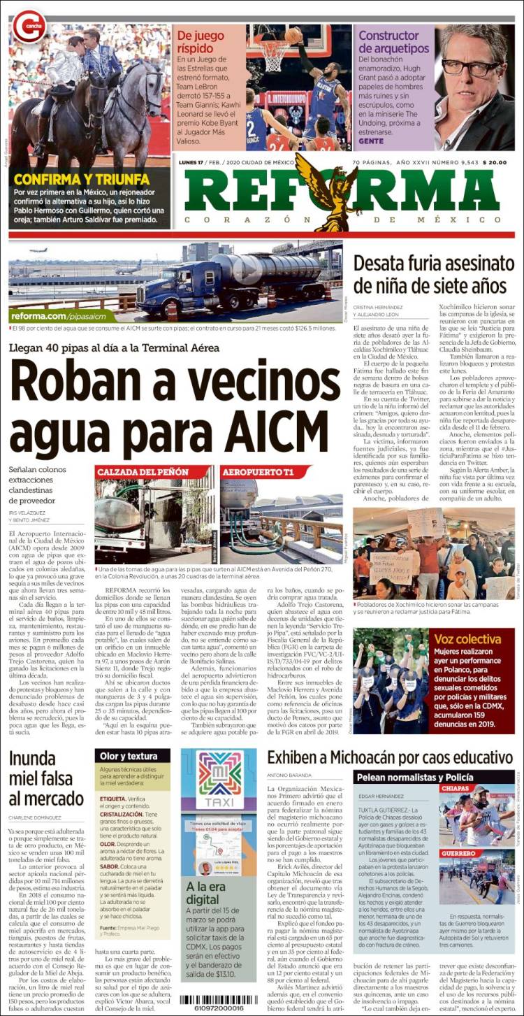 Portada de Reforma (Mexico)