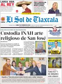 Portada de El Sol de Tlaxcala (México)