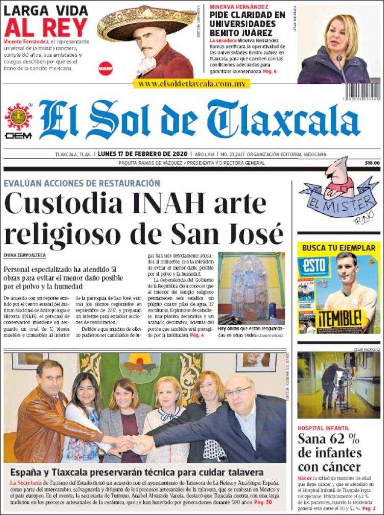 Portada de El Sol de Tlaxcala (Mexico)