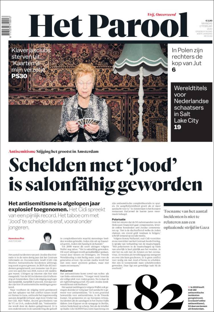 Portada de Het Parool (Pa&iacute;ses Bajos)