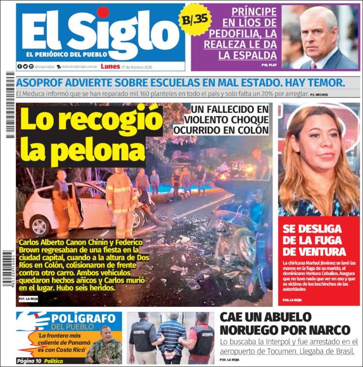 Portada de El Siglo (Panam&aacute;)