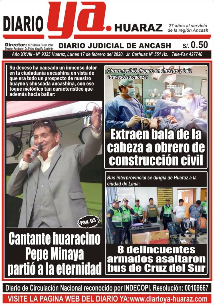 Portada de Diario Ya (Perú)