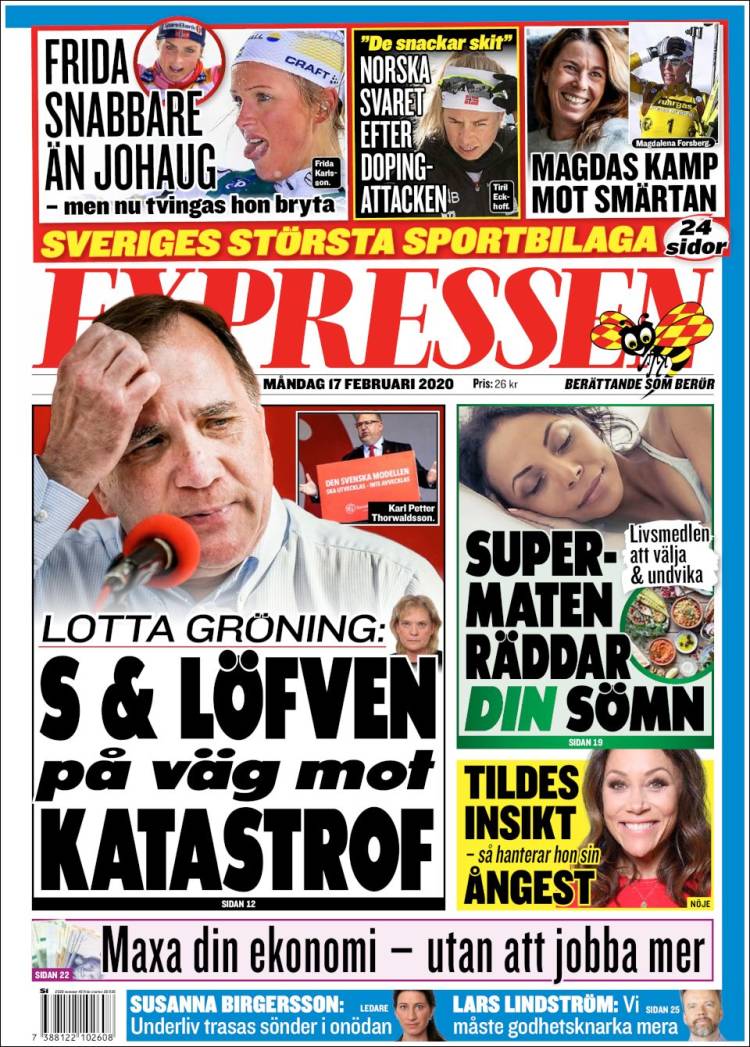 Portada de Expressen (Suecia)