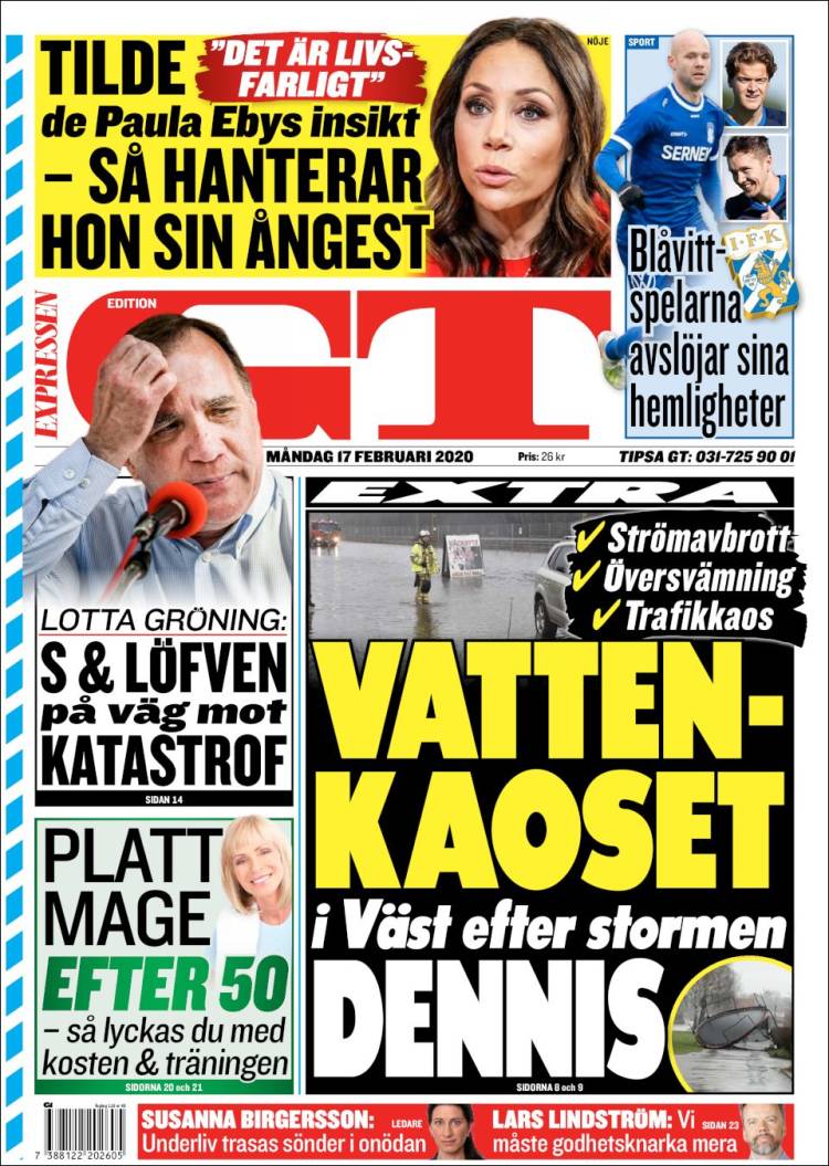 Portada de Göteborgstidningen (Suecia)