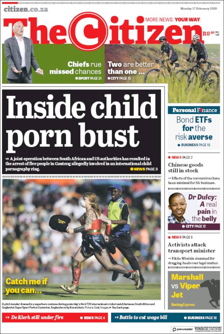 Portada de The Citizen (Sud&aacute;frica)