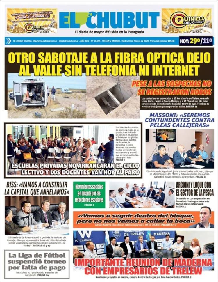 Portada de El Chubut (Argentina)