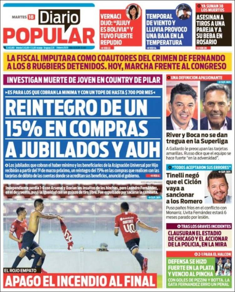 Portada de Diario Popular (Argentina)