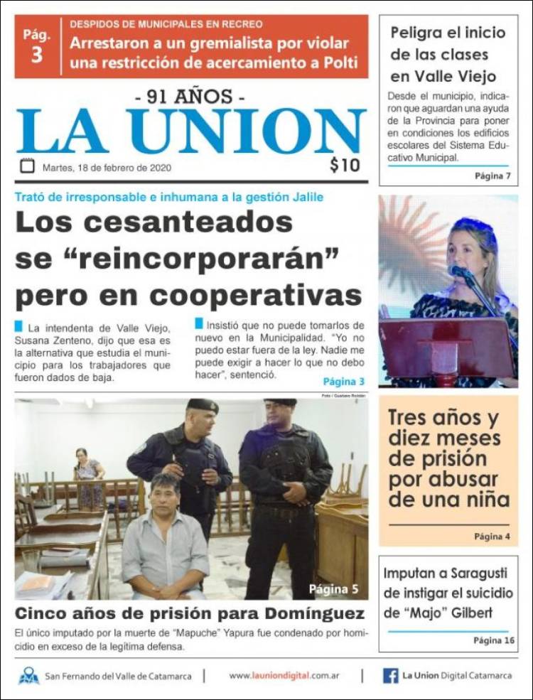 Portada de La Unión (Argentina)