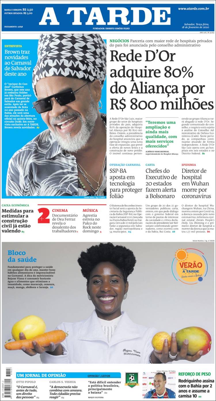 Portada de Diário A Tarde (Brasil)
