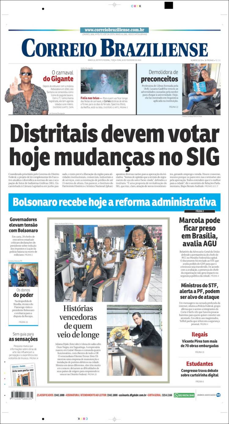 Portada de Correio Braziliense (Brasil)