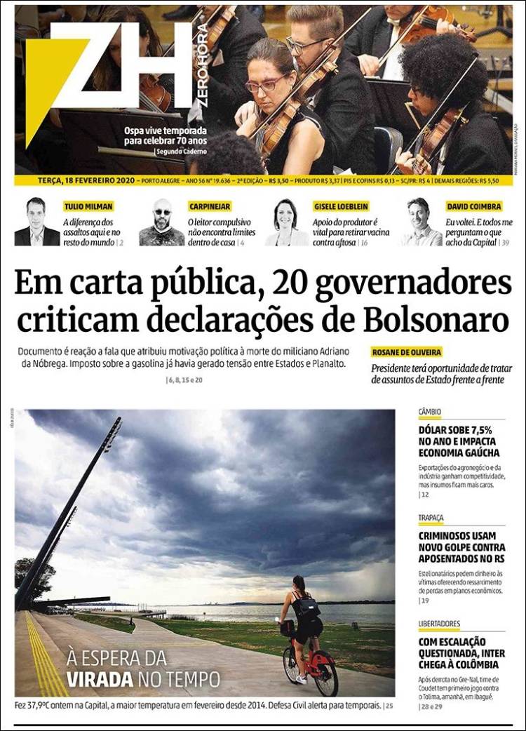 Portada de Zero Hora (Brasil)
