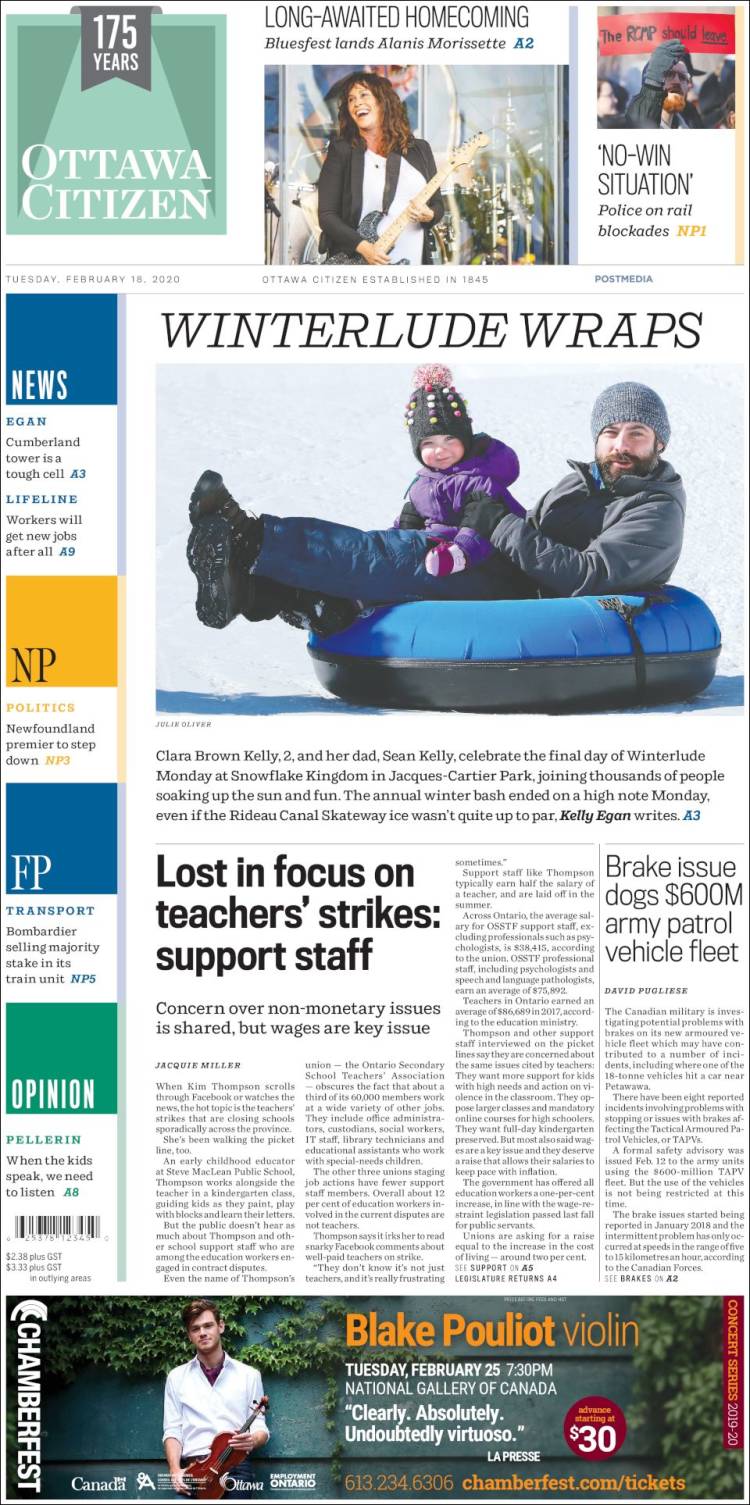 Portada de Ottawa Citizen (Canadá)