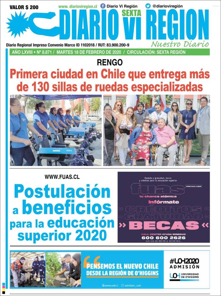 Portada de Diario VI Región (Chile)