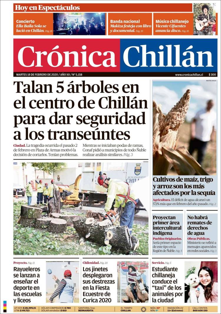 Portada de Crónica Chillán (Chile)