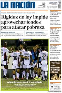 Portada de La Nación - Costa Rica (Costa Rica)