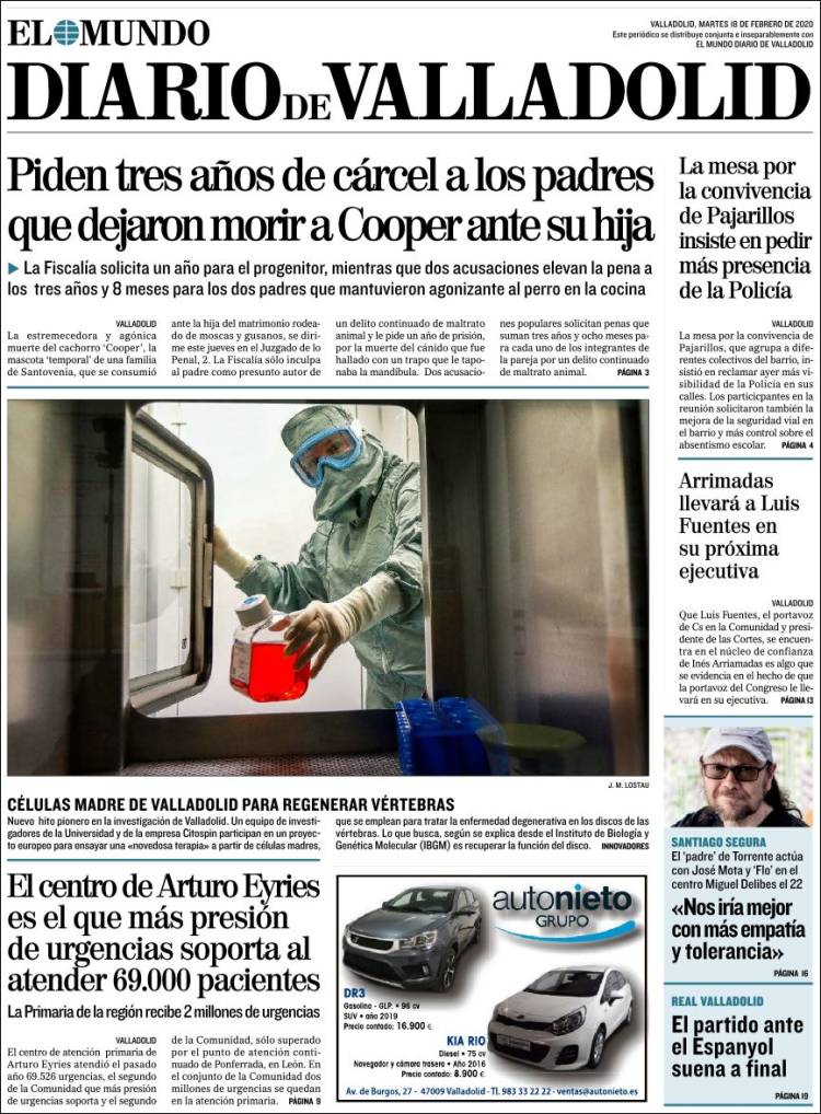 Portada de Diario de Valladolid (España)