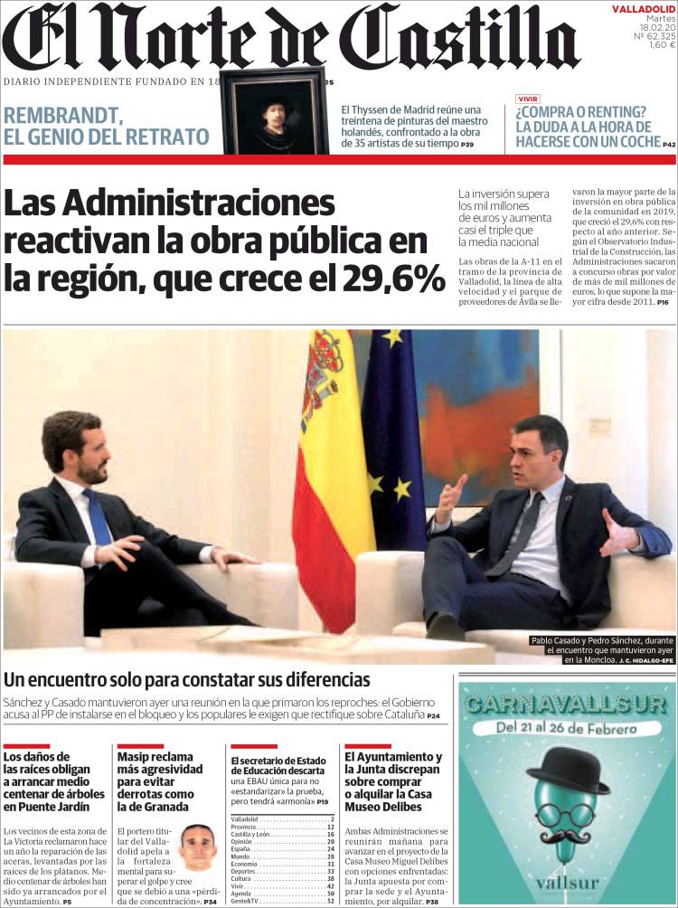 Portada de Norte de Castilla - Valladolid (España)