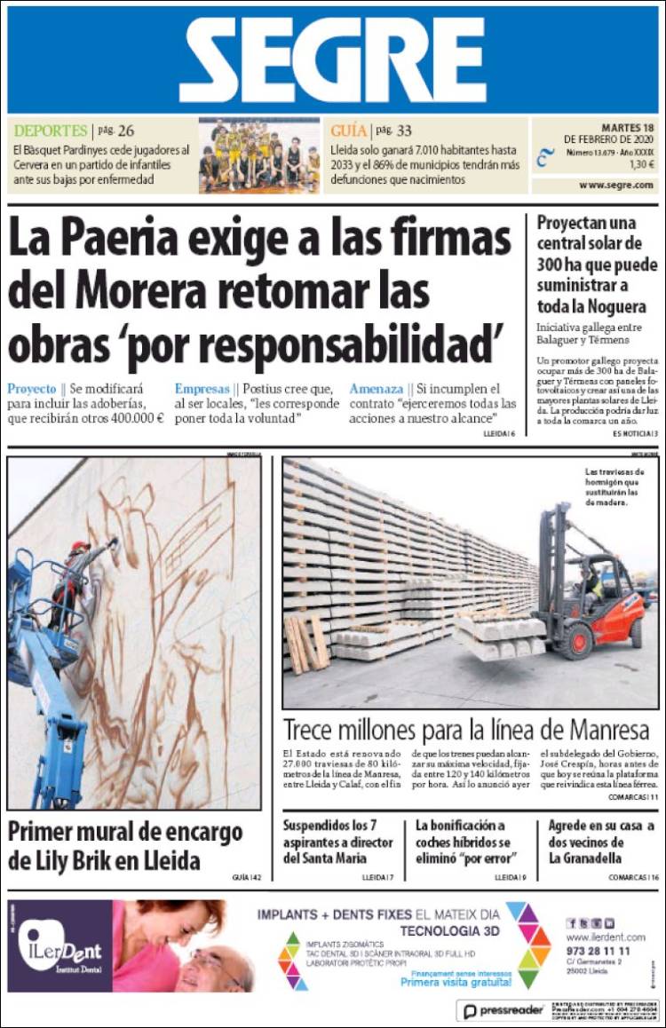 Portada de Segre  (España)