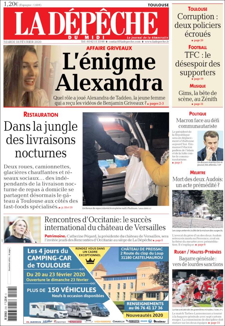 Portada de La Dépêche du Midi (Francia)