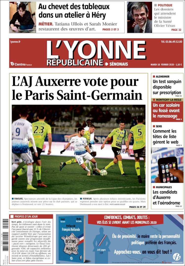 Portada de L'Yonne-Républicaine (Francia)