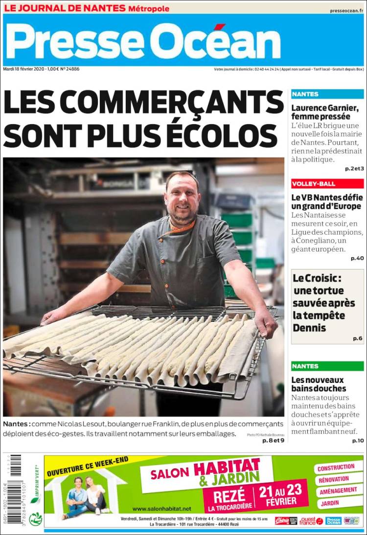 Portada de Presse Ocean (Francia)