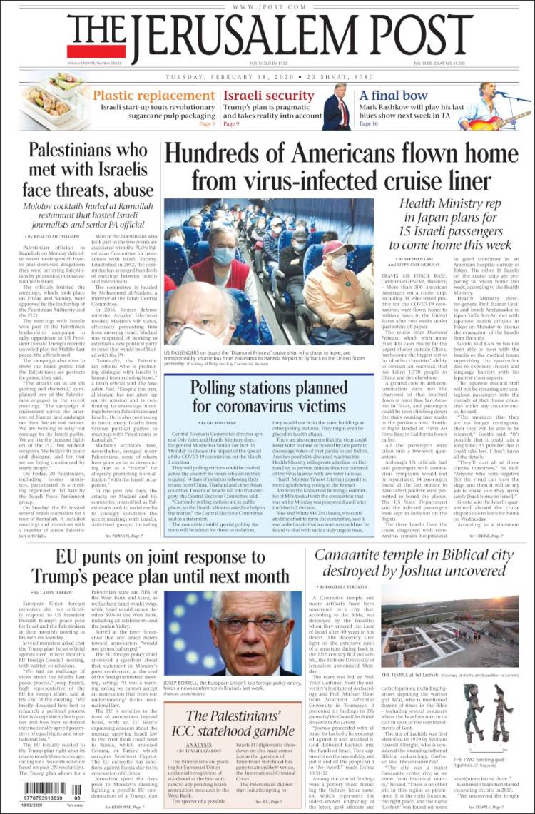 Portada de The Jerusalem Post (Israel)