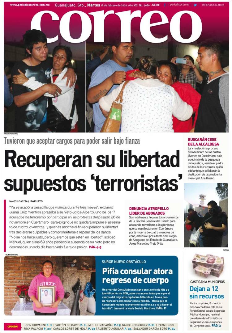 Portada de Correo - El diario del Estado de Guanajuato (Mexico)