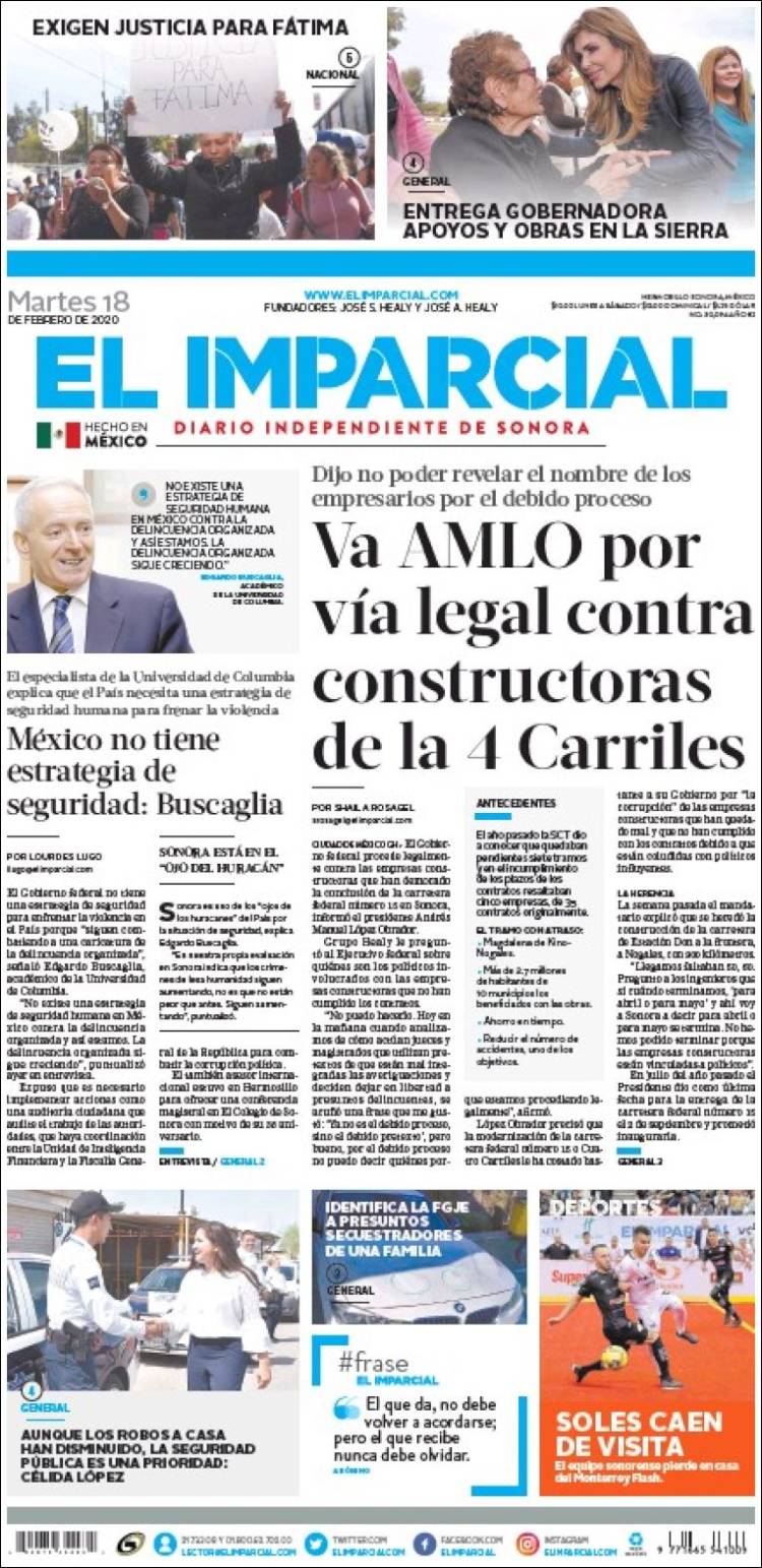 Portada de El Imparcial (México)