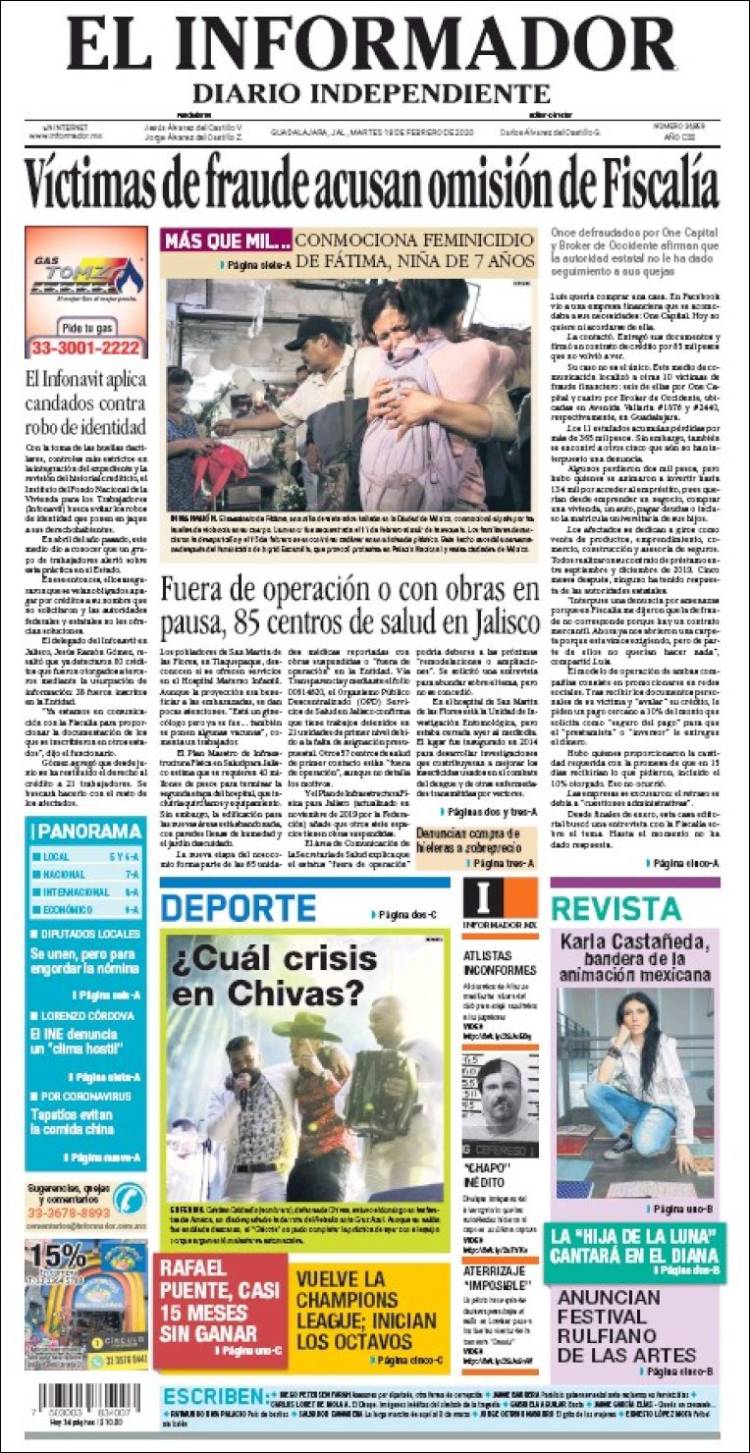 Portada de El Informador (México)