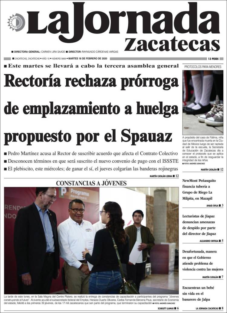 Portada de Jornada de Zacatecas (México)