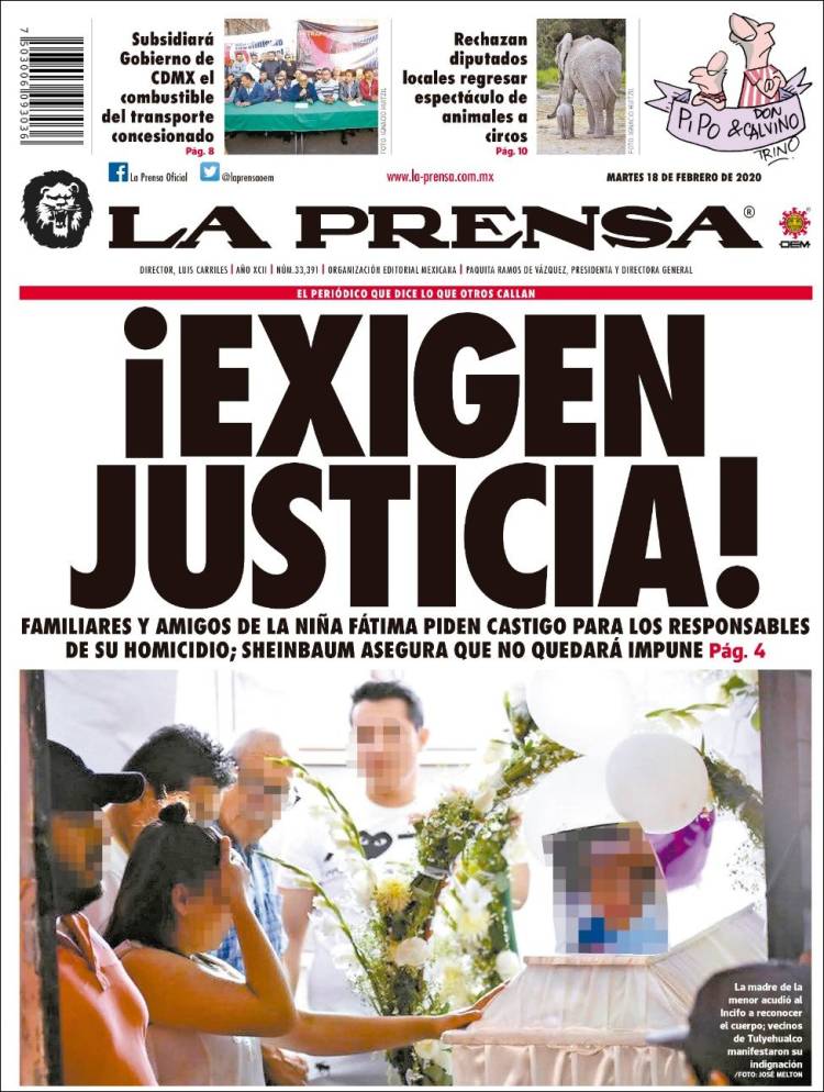 Portada de La Prensa (México)