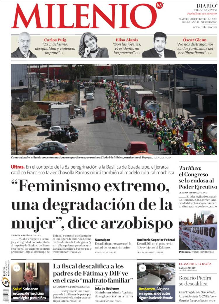 Portada de Milenio - Estado de México (México)