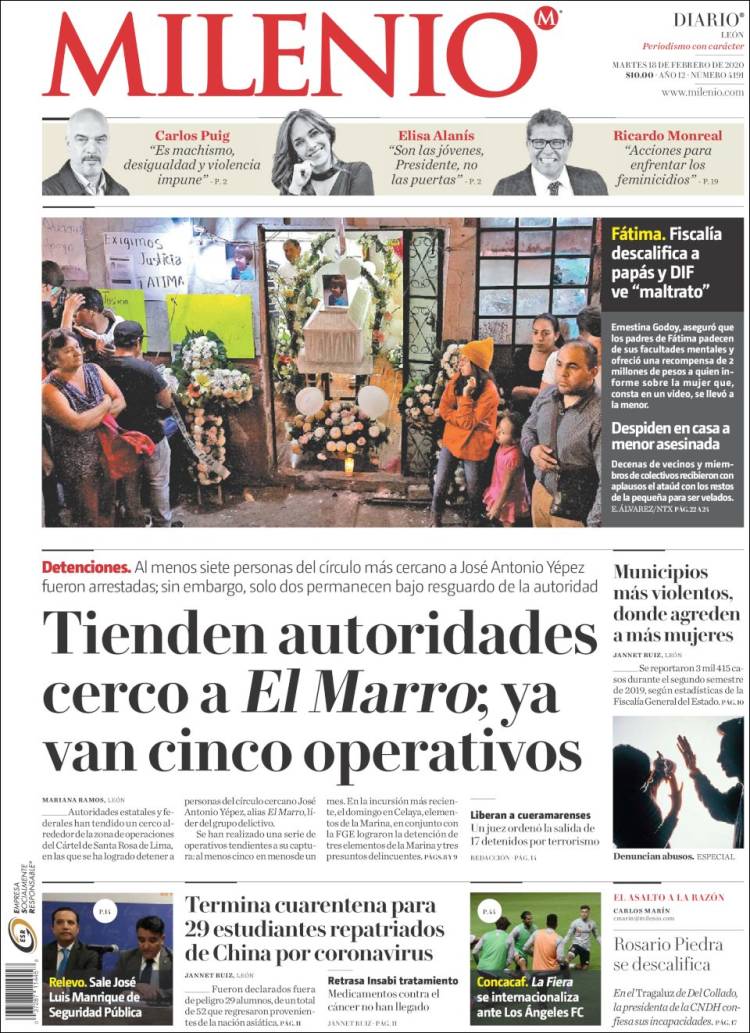 Portada de Milenio de León (Mexico)