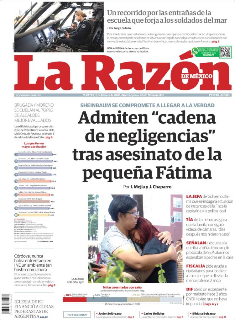 Portada de La Razón (México)