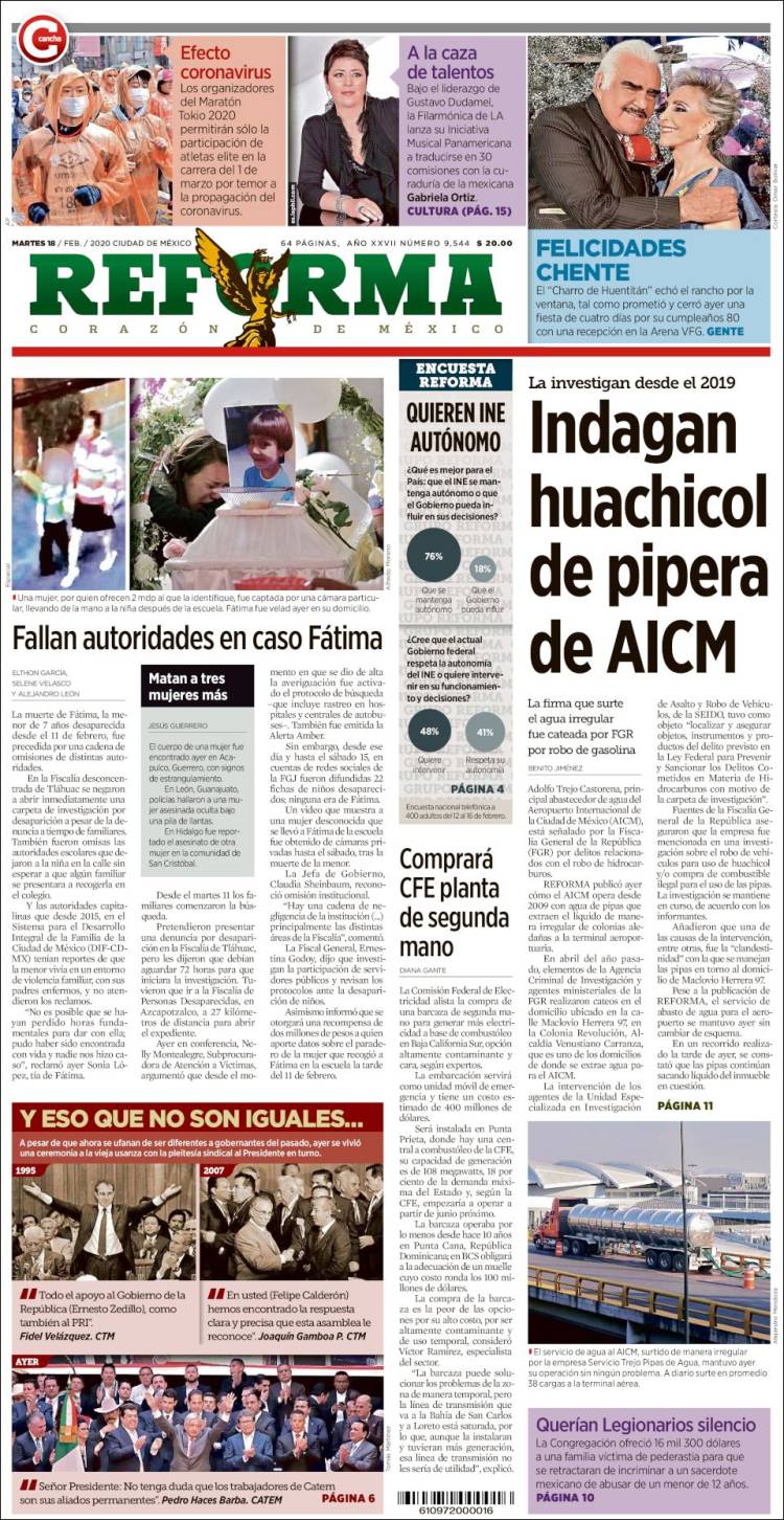 Portada de Reforma (Mexico)